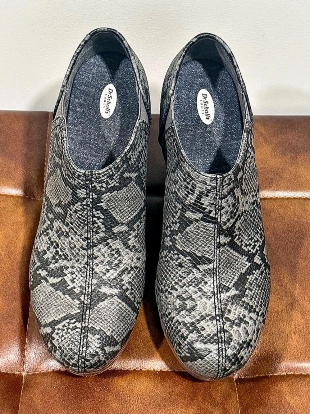 Dr. Scholl's Bianca Wedge Bootie Animal Print Shoes in Gray & Black